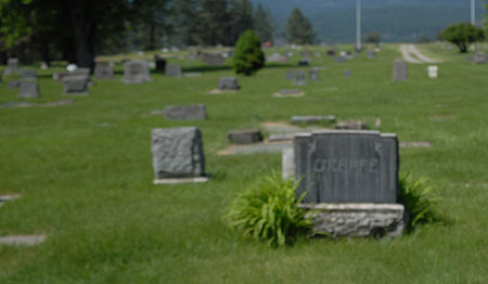 Highland Cemetery in Colville Washington looking east