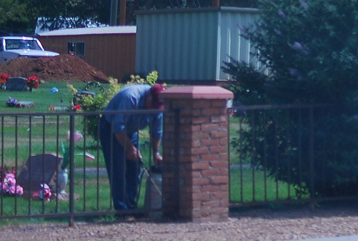 Man working in Kanab Cemetery
